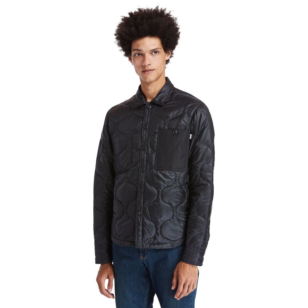 Timberland Μπουφαν Ανδρικα Μαυρα - Heritage Long-Sleeve Onion-Quilted Shirt - Greece 2918754-TM